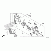 Схема вузла: Лівий-передній гальмівний супорт для Honda CB1000 CB1000R