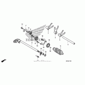Схема вузла: Копірний вал & Вилки & Вал перемикання для Honda VT1300 Fury