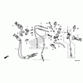 Схема вузла: Ручка керма & Пульт управління рульовой & Троси для Honda CRF150 CRF150RB