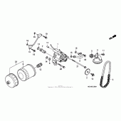 Схема узла: Масляный фильтр + маслонасос для Honda VTX1300