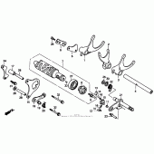 Схема узла: Копирный вал и Вилки и Вал переключения для Honda CBR1000 CBR1000F Hurricane