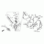 Схема узла: Передний тормозной цилиндр (CBF600SA8/NA8) для Honda CBF600