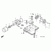 Схема узла: Масляный насос и Поддон для Honda CBR900RR CBR954RR Fireblade