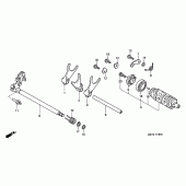 Схема вузла: Копірний вал і Вилки і Вал перемикання для Honda XL1000V Varadero