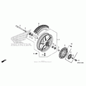 Схема вузла: Front wheel (1) для Honda VT1300 Interstate