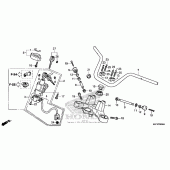 Схема вузла: Верхня траверса & Кліпон керма для Honda CTX700