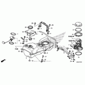 Схема узла: Топливный бак для Honda GL1800 Gold Wing F6B Bagger