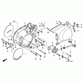 Схема вузла: Ліва кришка картера для Honda VT1100 Shadow Aero