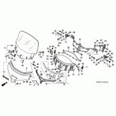 Схема вузла: Windscreen (1) для Honda GL1800 Gold Wing