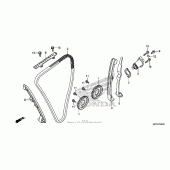 Схема вузла: Ланцюг ГРМ & Натяжник & Заспокоювач для Honda CB1100