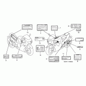 Схема вузла: Інформаційні наклейки (VTR1000SPY / 1) для Honda VTR1000 VTR SP-1