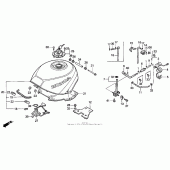Схема вузла: Паливний бак 90-93 для Honda VFR750F Interceptor