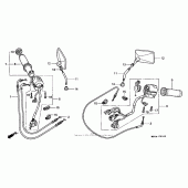 Схема узла: Switch + cable для Honda GL1500 Valkyrie Deluxe
