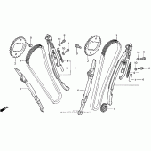 Схема вузла: Ланцюг ГРМ і Натяжитель і Успокоитель для Honda VT1100 Shadow