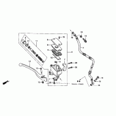 Схема узла: Передний тормозной цилиндр для Honda VT1100 Shadow Spirit