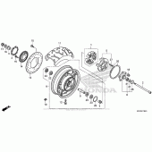 Схема вузла: Заднє колесо 1 для Honda VT1300 Stateline
