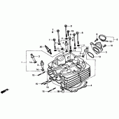 Схема вузла: Головка циліндра 88-92 для Honda XR600