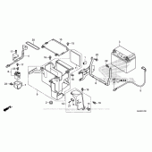 Схема вузла: Акумулятор (1) для Honda VT750 Shadow Phantom