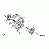 Схема вузла: Переднє колесо (CBR600FS / 3S / T / 3T / SET) для Honda CBR600 CBR600F
