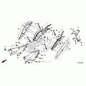 Схема вузла: Side cover + rear cowl для Honda CBR250