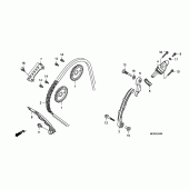 Схема вузла: Ланцюг ГРМ & Натяжник & Заспокоювач для Honda CBF600