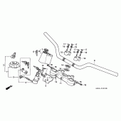 Схема вузла: Верхня траверса і Кліпон керма для Honda NX250