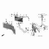 Схема вузла: Радіатор для Honda GL1500 Gold Wing Aspencade