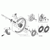 Схема вузла: Переднє колесо для Honda CRF250 CRF250R