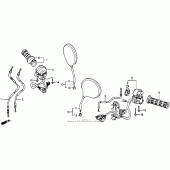 Схема узла: Пульт управления рулевой и Тросики для Honda CB1000 CB1000F