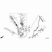 Схема узла: Передний тормозной цилиндр для Honda VTR250 VTR