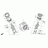 Схема вузла: Колінчастий вал & Поршень для Honda VTX1300