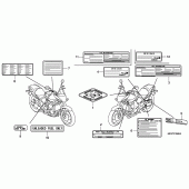 Схема вузла: Інформаційні наклейки для Honda CB600F Hornet
