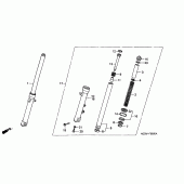 Схема узла: Вилка передней оси для Honda VF750 Magna