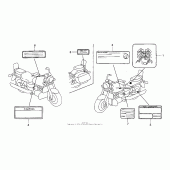 Схема вузла: Застережливі наклейки (2) для Honda GL1500 Valkyrie Tourer