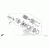 Схема вузла: Стартер електричний для Honda VT1300 Fury