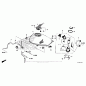 Схема вузла: Паливний бак + паливний насос для Honda CMX300 Rebel