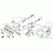 Схема узла: Задний рычаг (Маятник) для Honda CBR600 CBR600F