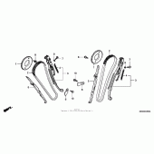 Схема вузла: Ланцюг ГРМ & Натяжник & Заспокоювач для Honda VT750 Shadow Aero