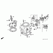 Схема узла: Cylinder/ головка цилиндра для Honda CR250
