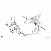 Схема вузла: Переднє крило (2) для Honda VT1300 Sabre