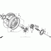 Схема вузла: Заднє колесо для Honda CBR600 CBR600F3