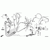 Схема вузла: Ручка керма & Пульт управління рульовой & Троси для Honda VT750 Shadow Aero