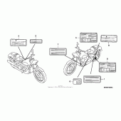 Схема вузла: Caution labels + marks для Honda VTX1300