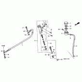 Схема узла: Задний тормозной цилиндр для Honda XR650