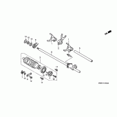 Схема вузла: Копірний вал і Вилки і Вал перемикання для Honda CBR600 CBR600F
