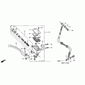 Схема узла: Передний тормозной цилиндр для Honda VF750 Magna