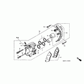 Схема вузла: Передній гальмівний супорт (CBF500) для Honda CBF500