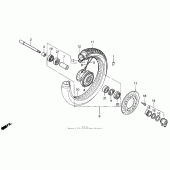 Схема вузла: Переднє колесо для Honda VT600 Shadow VLX