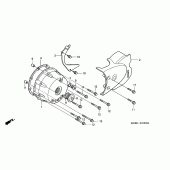 Схема узла: Левая крышка картера для Honda VT125 Shadow