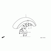 Схема вузла: Переднє крило для Honda VT750 Shadow Deluxe